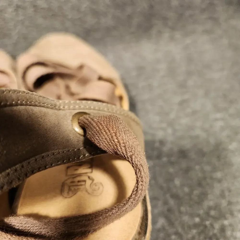 BRASH Taupe Faux Suede Lace Up Espadrille Wedge Closed Toe Sandals Womens‎ 9